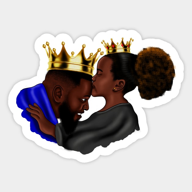 African Dad and Daughter, Fathers Day Gift. King and Princess Sticker by logiamerch